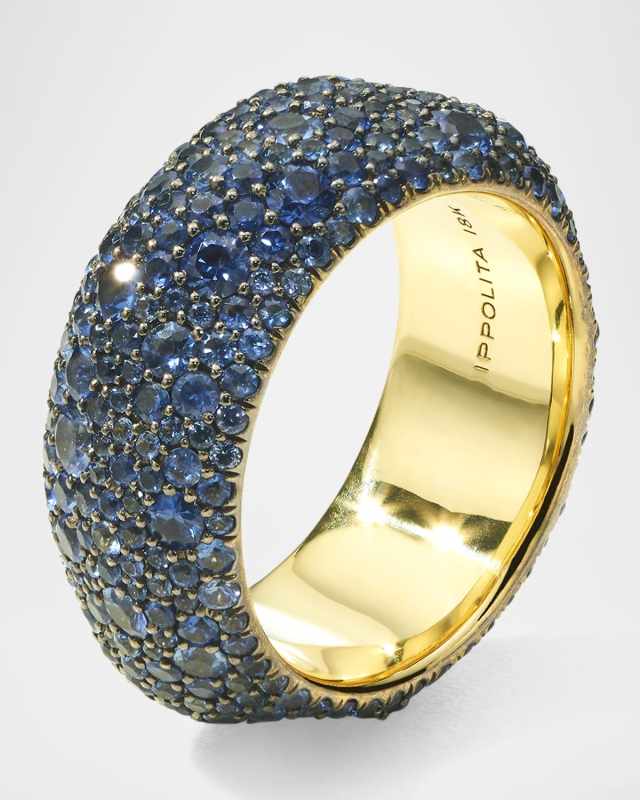 18K Stardust Dune Ring in Medium Blue Sapphires